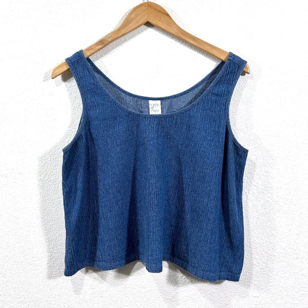 North of West indie brand crinkle blue crop top size Medium